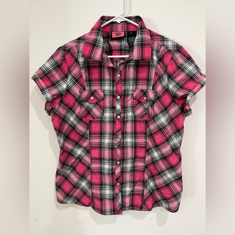 Women’s Pink Plaid Harley-Davidson Shirt